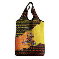 Tropical Christmas In July Santa Claus Grocery Bag Festive Hawaiian With Beach Reindeer Sleigh TS04 - Polynesian Pride