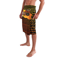 Tropical Christmas In July Santa Claus Lavalava Festive Hawaiian With Beach Reindeer Sleigh