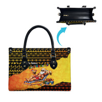 Tropical Christmas In July Santa Claus Leather Bag Festive Hawaiian With Beach Reindeer Sleigh