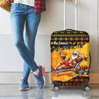 Tropical Christmas In July Santa Claus Luggage Cover Festive Hawaiian With Beach Reindeer Sleigh TS04 - Polynesian Pride
