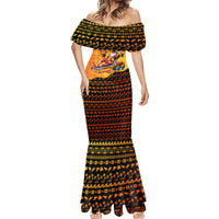 Tropical Christmas In July Santa Claus Mermaid Dress Festive Hawaiian With Beach Reindeer Sleigh TS04 - Polynesian Pride