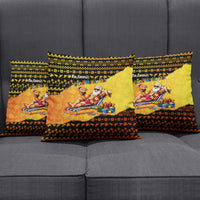 Tropical Christmas In July Santa Claus Pillow Cover Festive Hawaiian With Beach Reindeer Sleigh TS04 - Polynesian Pride