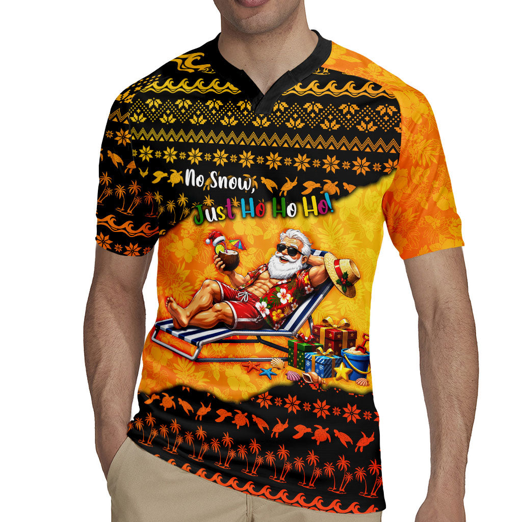Tropical Christmas In July Santa Claus Rugby Jersey Festive Hawaiian With Beach Reindeer Sleigh TS04 - Polynesian Pride