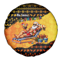 Tropical Christmas In July Santa Claus Spare Tire Cover Festive Hawaiian With Beach Reindeer Sleigh TS04 - Polynesian Pride