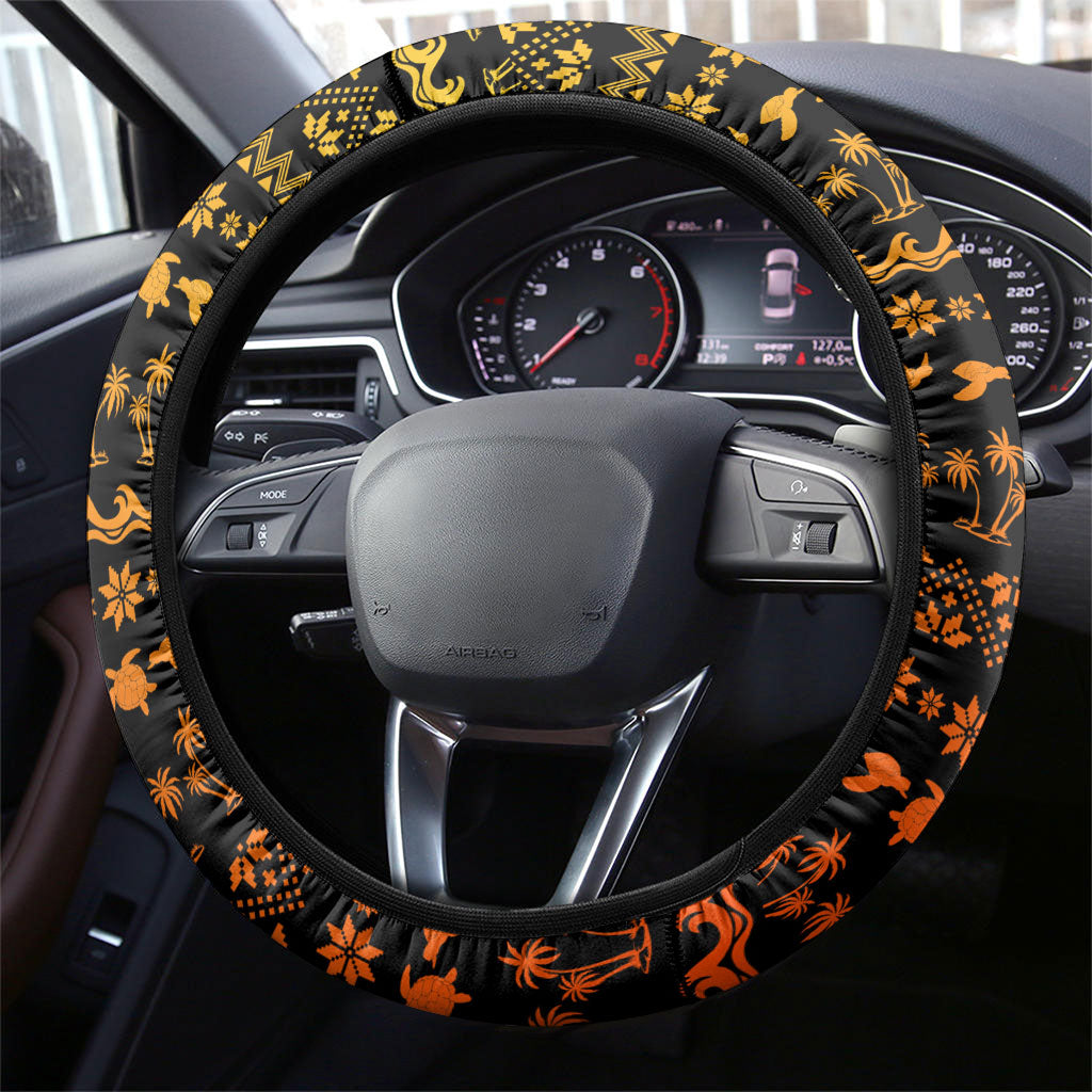 Tropical Christmas In July Santa Claus Steering Wheel Cover Festive Hawaiian With Beach Reindeer Sleigh TS04 - Polynesian Pride