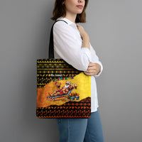 Tropical Christmas In July Santa Claus Tote Bag Festive Hawaiian With Beach Reindeer Sleigh TS04 - Polynesian Pride
