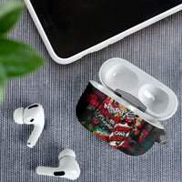 Tropical Christmas In July Candy Cane Surf AirPods Case Vibrant Street Art Beach Graffiti Graphic