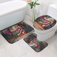 Tropical Christmas In July Candy Cane Surf Bathroom Set Vibrant Street Art Beach Graffiti Graphic