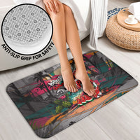 Tropical Christmas In July Candy Cane Surf Bathroom Set Vibrant Street Art Beach Graffiti Graphic