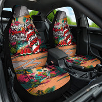 Tropical Christmas In July Candy Cane Surf Car Seat Cover Vibrant Street Art Beach Graffiti Graphic