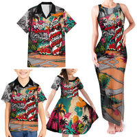 Tropical Christmas In July Candy Cane Surf Family Matching Tank Maxi Dress and Hawaiian Shirt Vibrant Street Art Beach Graffiti Graphic TS04 - Polynesian Pride
