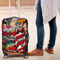 Tropical Christmas In July Candy Cane Surf Luggage Cover Vibrant Street Art Beach Graffiti Graphic
