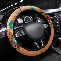Tropical Christmas In July Candy Cane Surf Steering Wheel Cover Vibrant Street Art Beach Graffiti Graphic