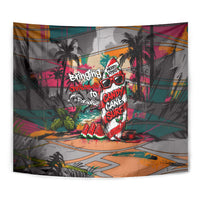 Tropical Christmas In July Candy Cane Surf Tapestry Vibrant Street Art Beach Graffiti Graphic