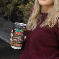 Tropical Christmas In July Candy Cane Surf Tumbler Cup Vibrant Street Art Beach Graffiti Graphic
