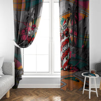 Tropical Christmas In July Candy Cane Surf Window Curtain Vibrant Street Art Beach Graffiti Graphic
