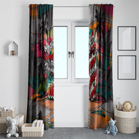 Tropical Christmas In July Candy Cane Surf Window Curtain Vibrant Street Art Beach Graffiti Graphic