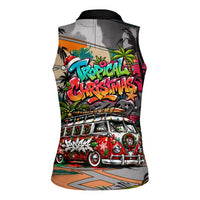 Tropical Christmas In July Candy Cane Surf Women Sleeveless Polo Shirt Vibrant Street Art Beach Graffiti Graphic TS04 - Polynesian Pride