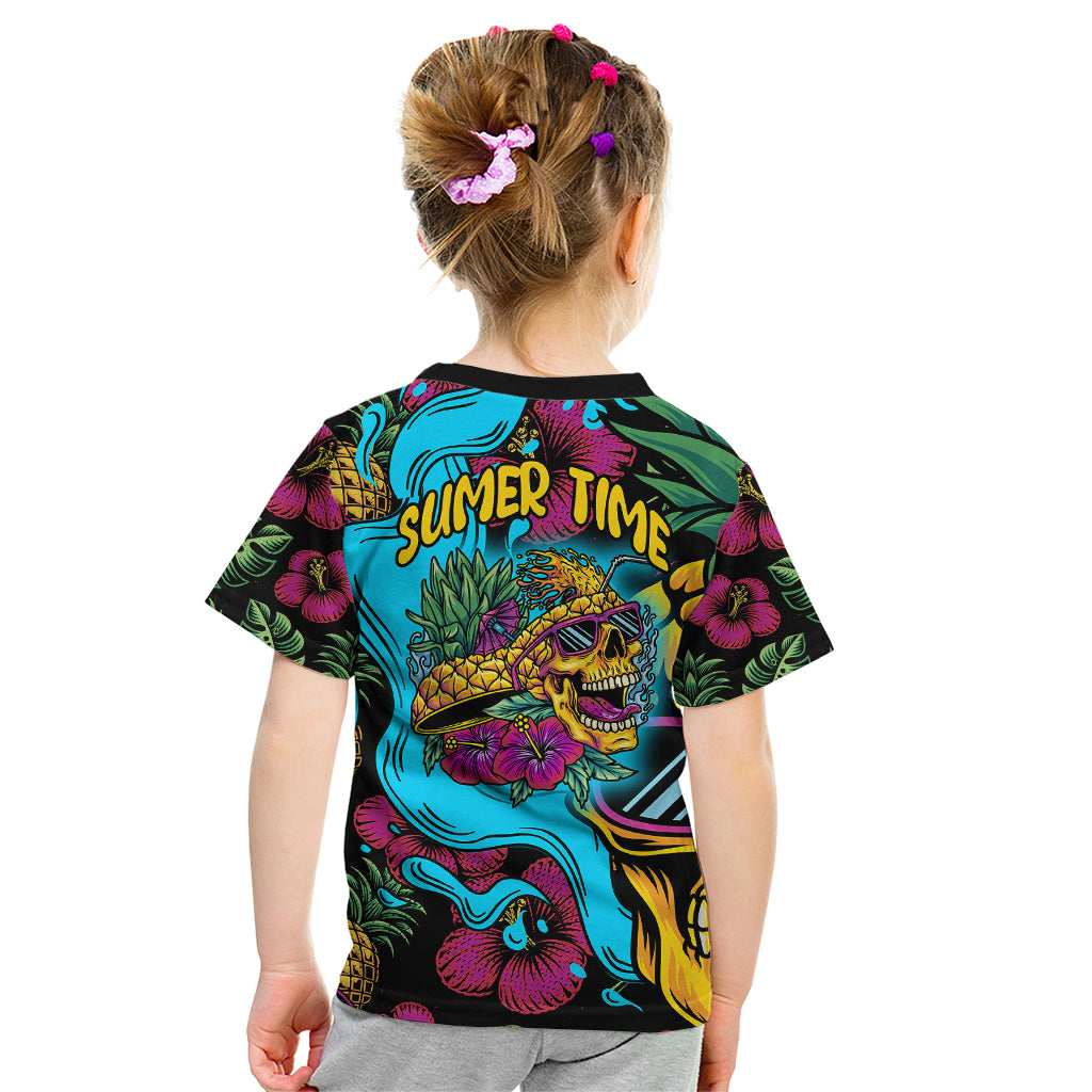 Pineapple Skull Kid T Shirt Sumer Time TS04 Multicolor - Polynesian Pride