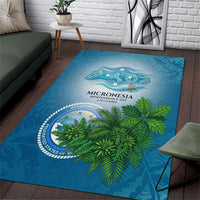 Micronesia Independence Day Area Rug FSM Patriotic Pacific Island Nan Madol Ruins Seabird Tropical