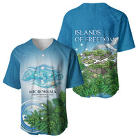 Micronesia Independence Day Baseball Jersey FSM Patriotic Pacific Island Nan Madol Ruins Seabird Tropical