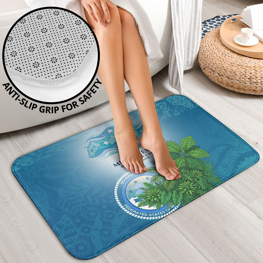 Micronesia Independence Day Bathroom Set FSM Patriotic Pacific Island Nan Madol Ruins Seabird Tropical