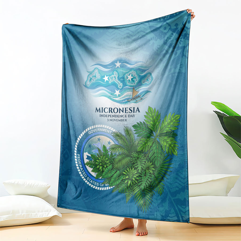 Micronesia Independence Day Blanket FSM Patriotic Pacific Island Nan Madol Ruins Seabird Tropical