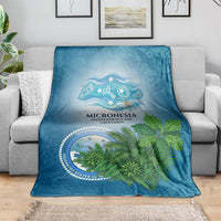 Micronesia Independence Day Blanket FSM Patriotic Pacific Island Nan Madol Ruins Seabird Tropical