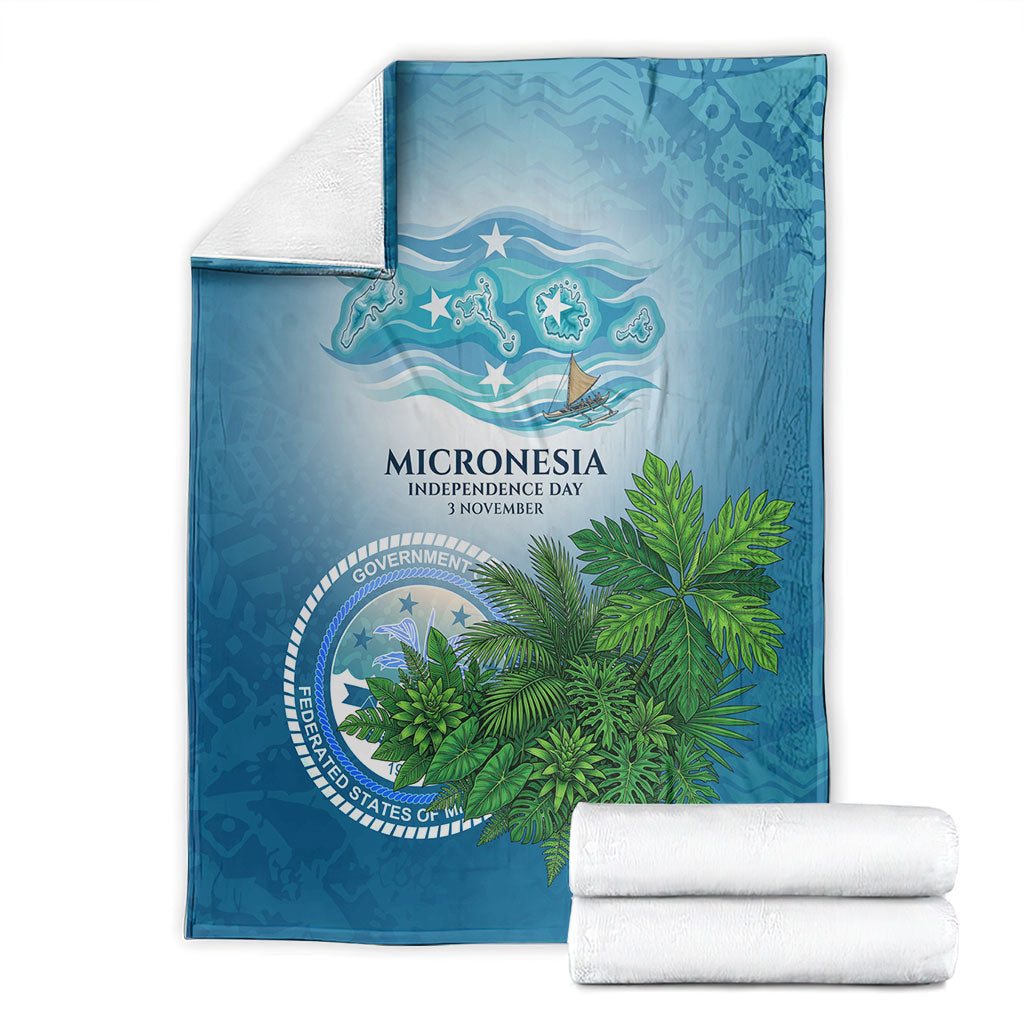 Micronesia Independence Day Blanket FSM Patriotic Pacific Island Nan Madol Ruins Seabird Tropical