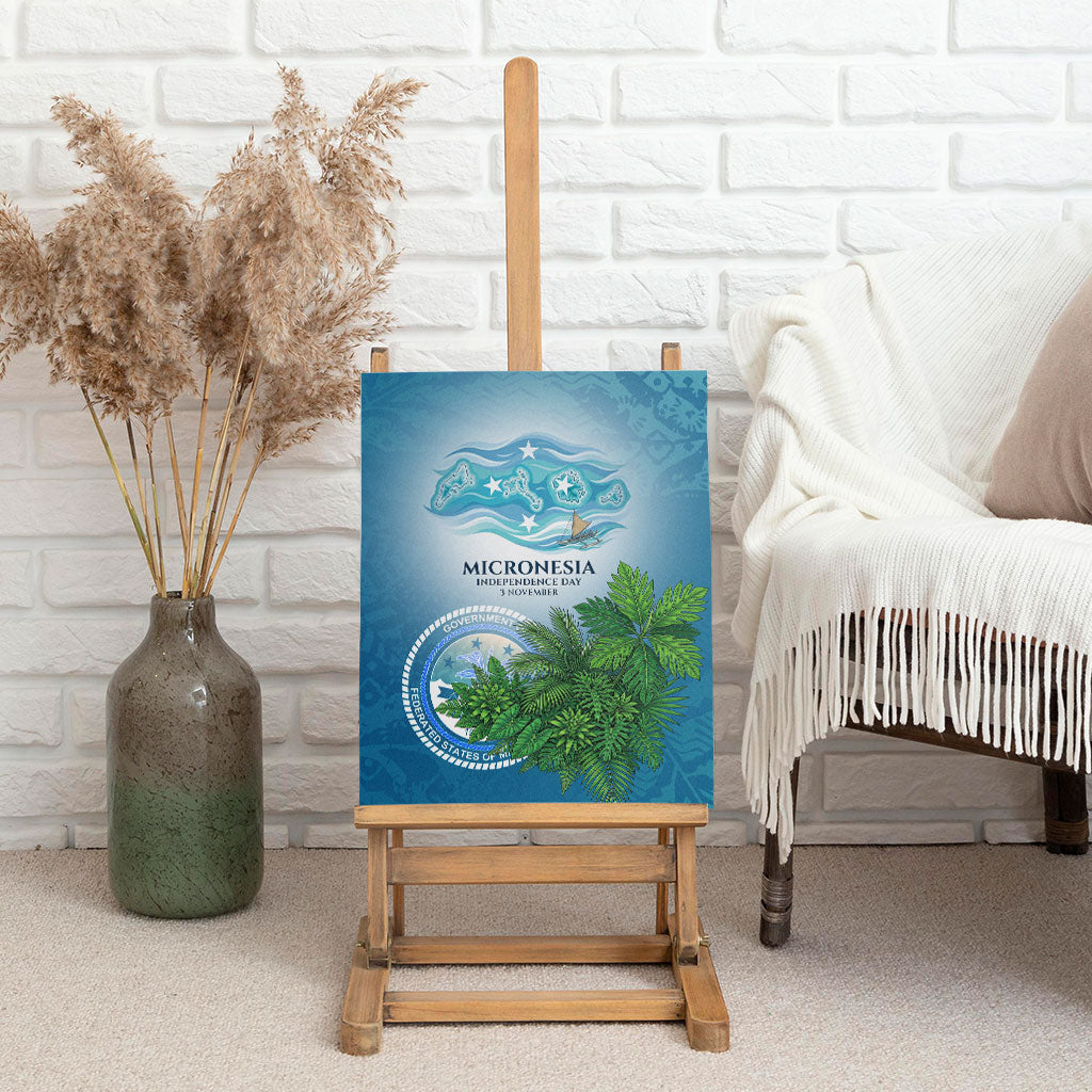 Micronesia Independence Day Canvas Wall Art FSM Patriotic Pacific Island Nan Madol Ruins Seabird Tropical