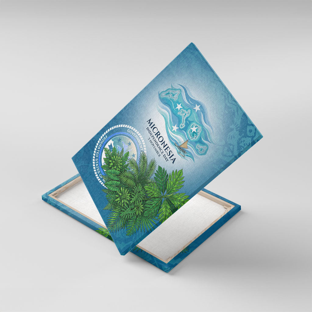 Micronesia Independence Day Canvas Wall Art FSM Patriotic Pacific Island Nan Madol Ruins Seabird Tropical
