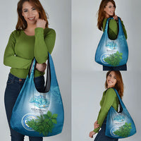 Micronesia Independence Day Grocery Bag FSM Patriotic Pacific Island Nan Madol Ruins Seabird Tropical
