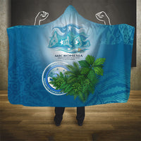 Micronesia Independence Day Hooded Blanket FSM Patriotic Pacific Island Nan Madol Ruins Seabird Tropical