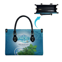 Micronesia Independence Day Leather Bag FSM Patriotic Pacific Island Nan Madol Ruins Seabird Tropical