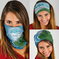Micronesia Independence Day Neck Gaiter FSM Patriotic Pacific Island Nan Madol Ruins Seabird Tropical