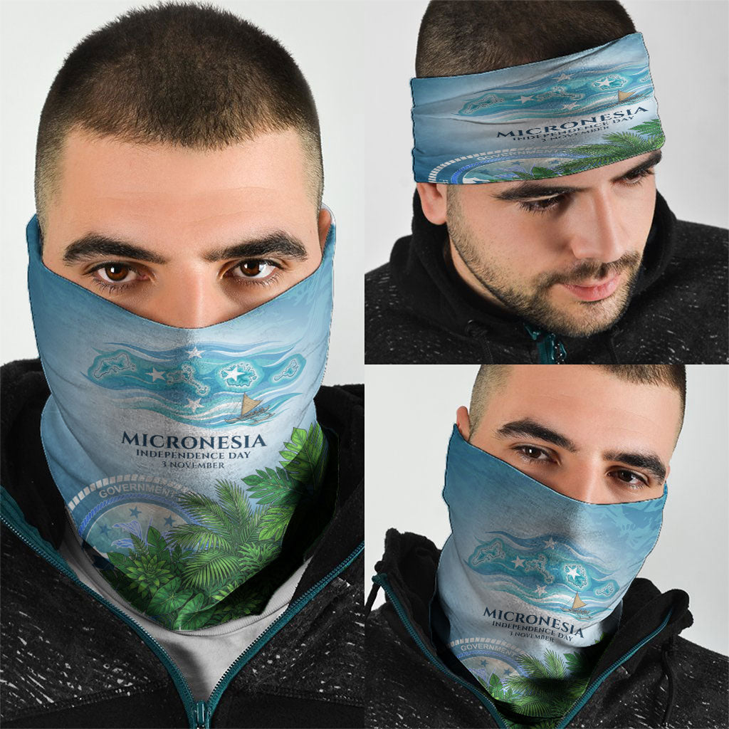 Micronesia Independence Day Neck Gaiter FSM Patriotic Pacific Island Nan Madol Ruins Seabird Tropical
