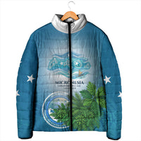 Micronesia Independence Day Padded Jacket FSM Patriotic Pacific Island Nan Madol Ruins Seabird Tropical