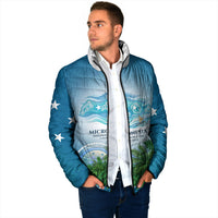 Micronesia Independence Day Padded Jacket FSM Patriotic Pacific Island Nan Madol Ruins Seabird Tropical