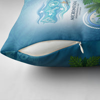Micronesia Independence Day Pillow Cover FSM Patriotic Pacific Island Nan Madol Ruins Seabird Tropical