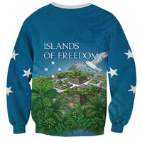 Micronesia Independence Day Sweatshirt FSM Patriotic Pacific Island Nan Madol Ruins Seabird Tropical
