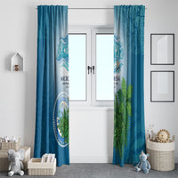 Micronesia Independence Day Window Curtain FSM Patriotic Pacific Island Nan Madol Ruins Seabird Tropical