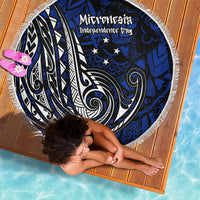 Micronesia Independence Day FSM Beach Blanket Tribal Tattoo Pattern Flag Seal Heritage