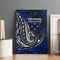 Micronesia Independence Day FSM Canvas Wall Art Tribal Tattoo Pattern Flag Seal Heritage