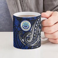 Micronesia Independence Day FSM Ceramic Mug Tribal Tattoo Pattern Flag Seal Heritage