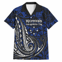 Micronesia Independence Day FSM Hawaiian Shirt Tribal Tattoo Pattern Flag Seal Heritage