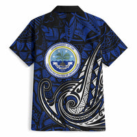 Micronesia Independence Day FSM Hawaiian Shirt Tribal Tattoo Pattern Flag Seal Heritage