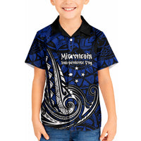 Micronesia Independence Day FSM Kid Hawaiian Shirt Tribal Tattoo Pattern Flag Seal Heritage