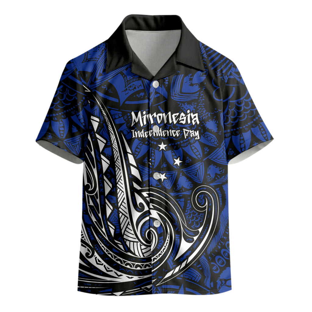 Micronesia Independence Day FSM Kid Hawaiian Shirt Tribal Tattoo Pattern Flag Seal Heritage