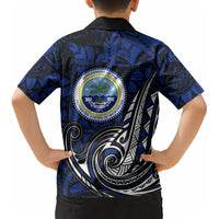 Micronesia Independence Day FSM Kid Hawaiian Shirt Tribal Tattoo Pattern Flag Seal Heritage