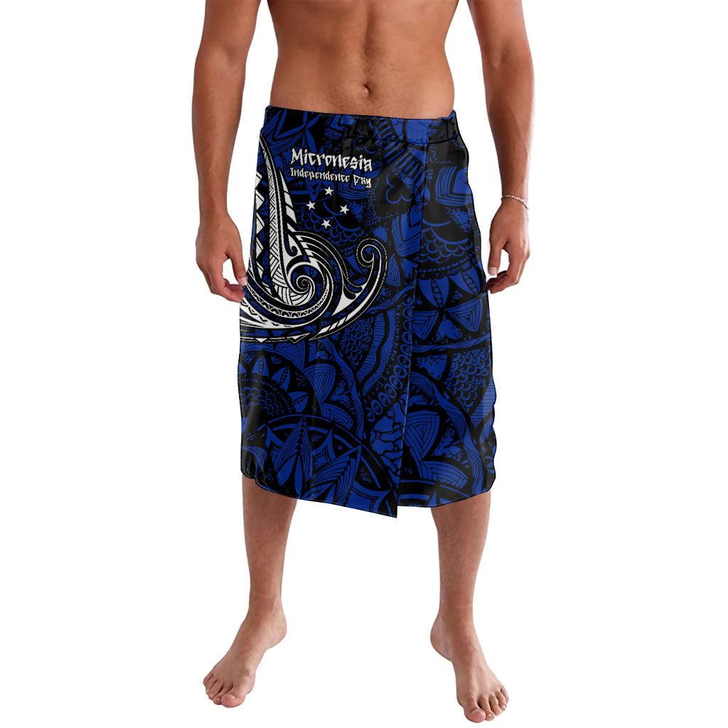 Micronesia Independence Day FSM Lavalava Tribal Tattoo Pattern Flag Seal Heritage TS04 Blue Black - Polynesian Pride